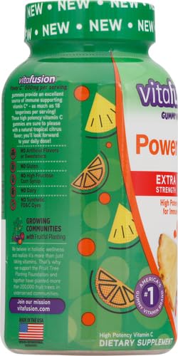 Vitafusion Extra Strength Power C Gummy Vitamins, Tropical Citrus Flavored Immune Support (1) Vitamins, 92 Count