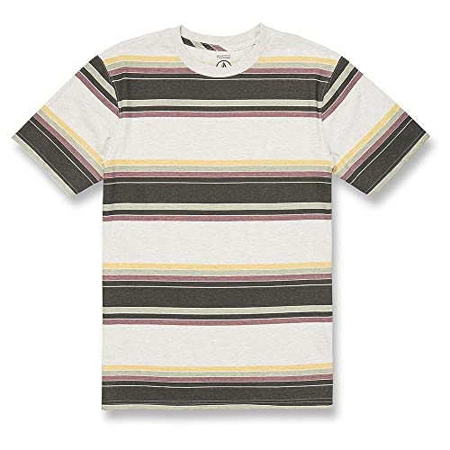 Volcom Men's Regular Bandstone Striped Crew Shirt, Heather Grey, X-Small