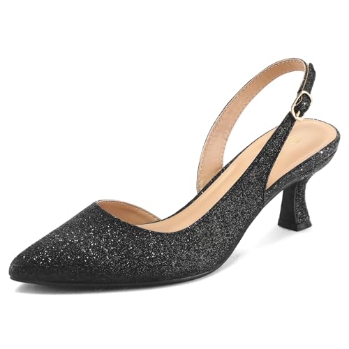mysoft Women's Pumps Slingback Kitten Heels Pointed Toe Sexy Wedding Party Dress Pump Shoes Red Suede