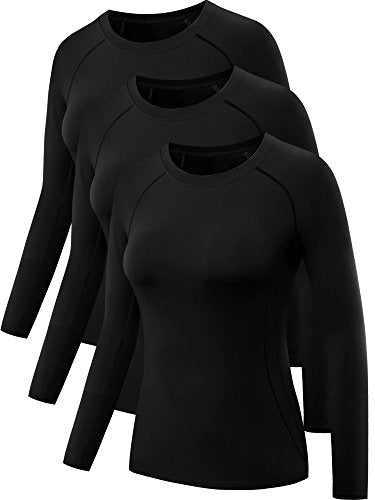 NELEUS Women's 3 Pack Workout Gym Yoga Shirt Athletic Running Shirts,8021,Black,Grey,Navy Blue,M