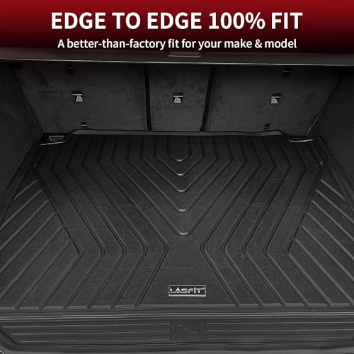 LASFIT Floor Mats & Trunk Mats Fit for BMW X5 New 2019-2024 2025, All Weather Floor Liner TPE All Weather Custom Fit Floor Liner 1st&2nd Row Full Set Car Mats and Cargo Liner, Black