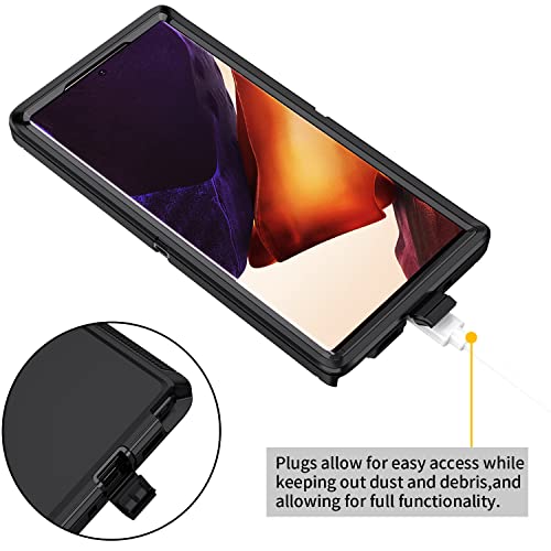 RegSun for Galaxy Note 20 Ultra Case,Shockproof 3-Layer Full Body Protection [Without Screen Protector] Rugged Heavy Duty High Impact Hard Cover Case for Galaxy Note 20 Ultra,Black