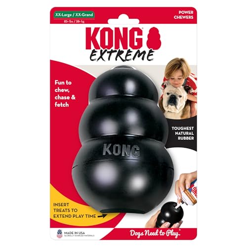 KONG Extreme Dog Toy - Fetch & Chew Toy - Treat-Filling Capabilities & Erratic Bounce for Extended Play Time Most Durable Natural Rubber Material - for Power Chewers - for XX-Large Dogs