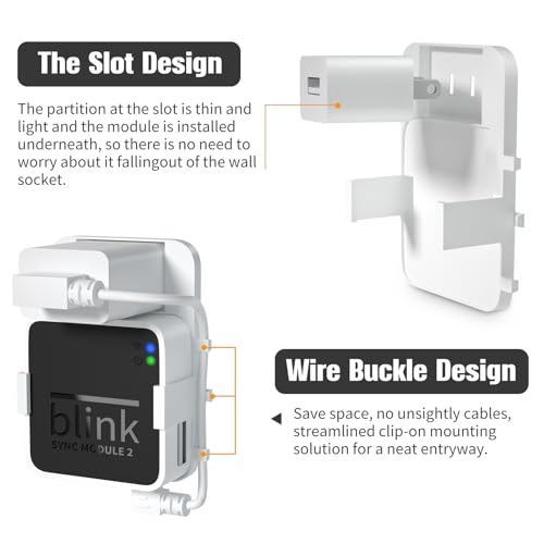 256GB USB Flash Drive, Outlet Wall Mount Holder for Blink Sync Module 2 with Short Cable Save Space,Mount Bracket for Blink Outdoor Indoor Security System (Blink Add-On Sync Module 2 is NOT Included)