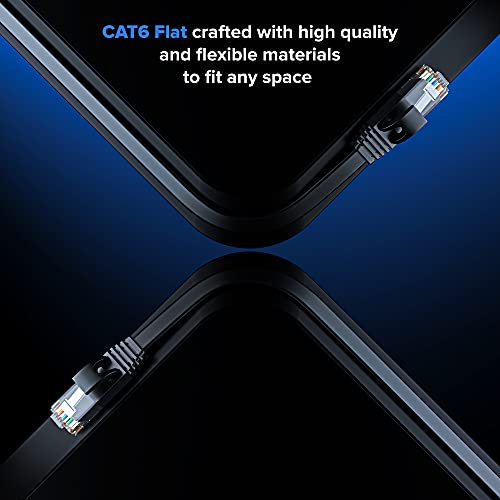 Cat 6 Ethernet Cable 1 ft - with a Flat, Space-Saving Design High-Speed Internet & Network LAN Patch Cable, RJ45 Connectors - 1ft / White / 20 Pack - Perfect for Gaming, Streaming, and More