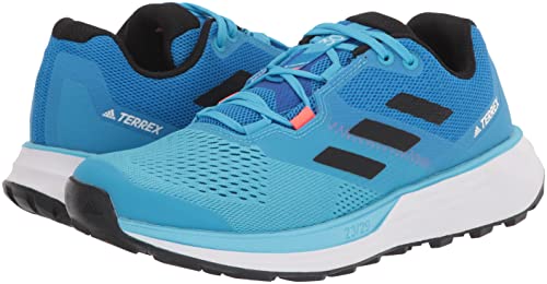 adidas Men's Terrex Two Flow Trail Running Shoe, Blue Rush/Core Black/Turbo, 11