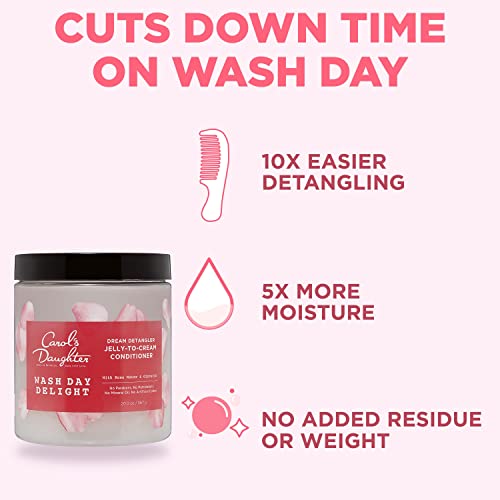Carol's Daughter Detangling Jelly-to-Cream Conditioner With Glycerin and Rose Water, Moisturizing Conditioner for Curly Hair Paraben Free for Moisture, Hydration, and Shine, Curl 20 Oz