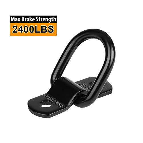 JCHL D Rings Tie Down Anchors Hooks for Trailer Truck Bed Bracket Enclosed Points Pickup Camper Surface Mount D-Ring Heavy Duty 1/4" 2400 Pound Capacity (10-Pack)