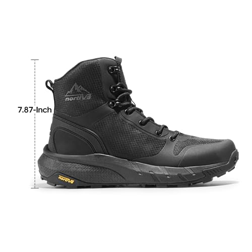 NORTIV 8 Men's Mid Military Tactical Boot Comfortable Lightweight Boots for Work All Day Side Zipper Motorcycle Combat Boots Black Size 10 M US SNMT241M