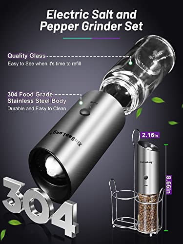 XinBaoLong USB Rechargeable Salt & Pepper Grinder, Adjustable Coarseness