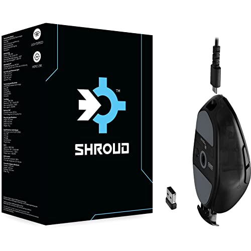 Logitech G303 Shroud Edition Wireless Gaming Mouse - LIGHTSPEED- HERO 25K - 25,600 DPI - 75 grams - 5-buttons – PC - Black