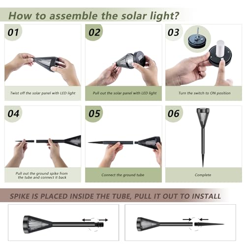 EXCMARK 2 Pack Solar Lights Outdoor Mini with Flickering Flame Torch Lights for Outside Garden Yard Lawn Patio Pathway Decor.