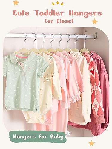 HOUSE DAY Velvet Baby Hangers 50 Pack, Premium Children's Hangers for Baby, Infant & Toddler Clothes, Durable Non Slip Baby Felt Hangers Beige, 11 Inch Baby Hangers for Closet, Ideal for Everyday Use