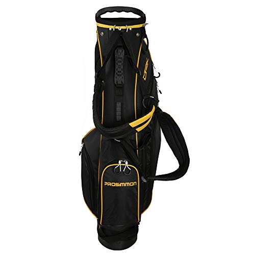 Prosimmon Golf DRK 7" Lightweight Golf Stand Bag with Dual Straps Black/Gold