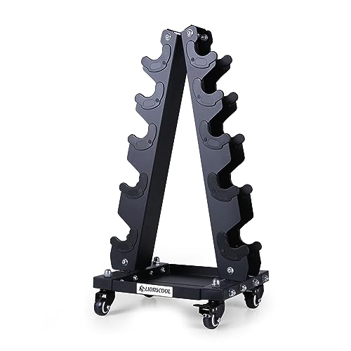 LIONSCOOL Premium Solid Dumbbell Rack Stand Only, A-Frame Portable Weight Storage Organizer with Optional Tray and Wheels, Perfect for Home Gym Fitness Equipment Storage (20LBS/90LBS/200LBS/300LBS/700LBS Weight Capacity Available) (Small, 200 LBS)