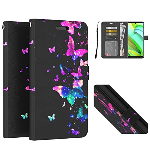 for Moto G Power 5G 2023 Case & Moto G 5G 2023 Case, Flip Folio PU Leather Wallet Cover Wrist Strap Kickstand and Cash Credit Card Slots for Moto G Power 2023 Case,Dragonfly