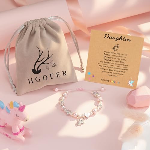 HGDEER Unicorn Gifts, Valentines Day Gifts Christmas Valentines Day Gifts for Cute Jewelry, Gift for 4 5 6 7 8 9 Year Old Gifts