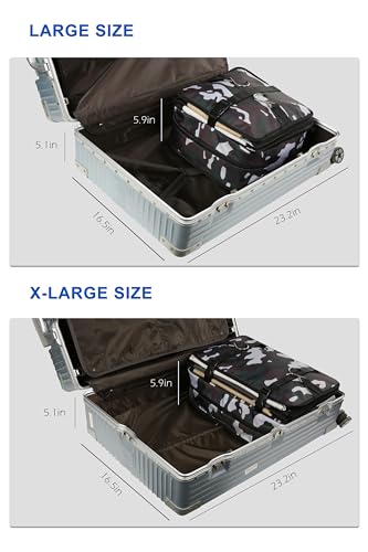 ELEZAY Hanging Packing Cubes Portable Travel Closet Collapsible Compression Clothes Organizer with Built in Shelves for Carry-on Luggage Suitcase Wardrobe Large_11.8 * 11.8 * 24 in, Beige