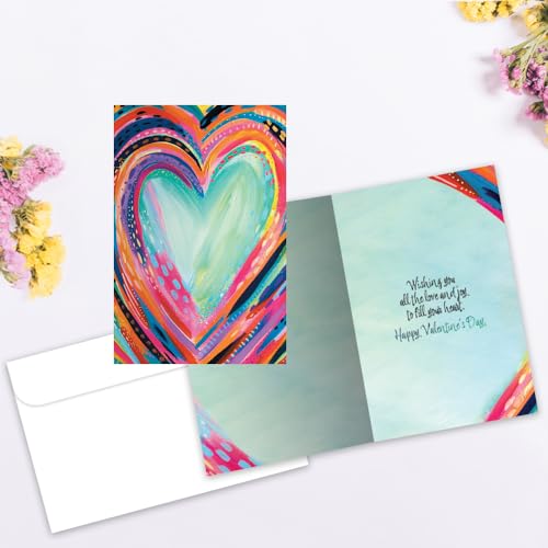 Tree-Free Greetings - Valentine's Day Greeting Cards - Artful Designs - 12 Cards + White Envelopes - Made in USA - 100% Recycled Paper - 4"x6" - Artful Heart (FS68743)