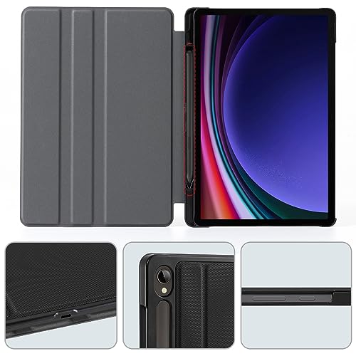 Cobak Case for Samsung Galaxy Tab S9 10.9 Inch 2023 with S Pen Holder, Slim, Multi Viewing Angles, Shockproof Stand Folio Cover. All New PU Leather Smart Cover with Auto Sleep Wake Feature.