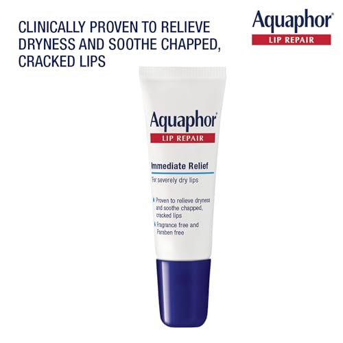 Aquaphor Lip Repair Tubes, Lip Ointment for Chapped Lips, Moisturizing Lip Balm, Two 0.35 ounce tubes