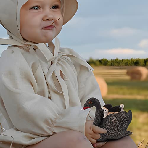 LC JoyCre Black Swan Figurine 3 Inch Big Black Goose Toy Swan Toy Animal Figure for Toddlers Preschool Animals Figures Eduactional Project Diorama Model Toy for Kids 3 4 5 6