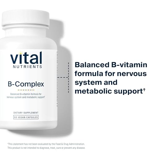 Vital Nutrients Vitamin B-Complex | Vegan High-Potency Methylated B Complex Vitamins | B Vitamins Support Energy Production, Metabolism, and Heart Health* | Gluten, Dairy, Soy Free | 60 Capsules