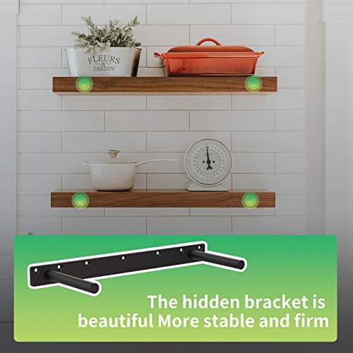 18 Inch Heavy Duty Blind Wall Mount Floating Shelf Bracket - Hidden Shelf Bracket with 150 LB Weight Capacity -3/4 Inch Solid Steel Support Rods