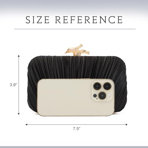 Freie Liebe Clutch Purses for Women Evening Bag Pleated Clutch Bag with Chain for Wedding Party