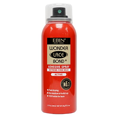 EBIN NEW YORK Wonder Lace Bond Adhesive Spray Sensitive - Extreme Firm Hold 14.2 fl. oz./ 402mL |Sensitive Use, Fast Drying,No Residue, No Build-up, Powerful Hold, All-Day Hold, Easy Daily Wig Install