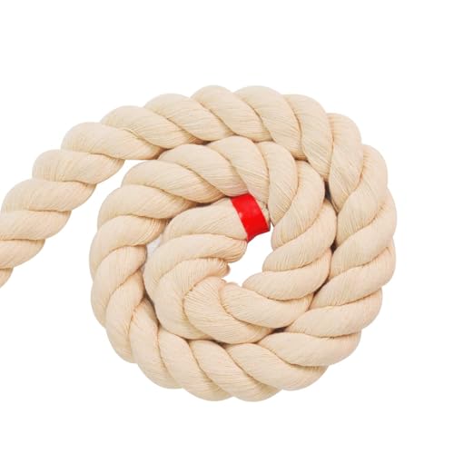 Twisted Cotton Rope (1 inch x 50 feet) Natural Thick Soft Rope for Crafts, Sports Tug of War, Hammock, Home Decorating Wedding Rope