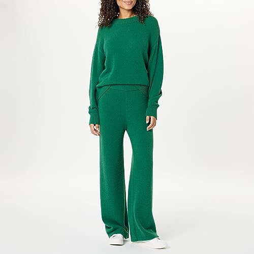 The Drop Women's Carter Super Soft Essential Crewneck Sweater, Malachite Green, 5X, Plus Size