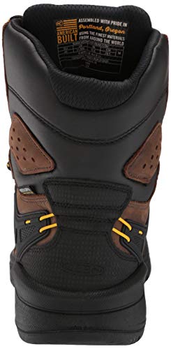 KEEN Utility Men's Dover 8" 600g Leather Waterproof Composite Toe Work Boots, Dark Earth/Black, 10