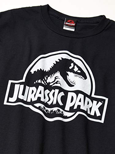 Jurassic Park Men's Black Logo Short Sleeve T-Shirt, Black, Small