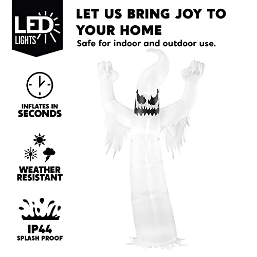 Joiedomi 12 FT Tall Halloween Inflatables Ghost Outdoor Decorations, Inflatable Halloween Yard Decorations, Blow Up Ghost Halloween Decor with Build-in LEDs for Scary Halloween Decorations