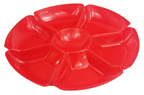 4 Black Duck Chip N Dip Hard Plastic 12-Inch Round 7-Section Serving Trays! Assorted Colors