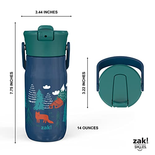 Zak Designs Harmony Star Wars The Mandalorian Kid Water Bottle for Travel or At Home, 14oz Recycled Stainless Steel is Leak-Proof When Closed and Vacuum Insulated (Baby Yoda, Grogu)