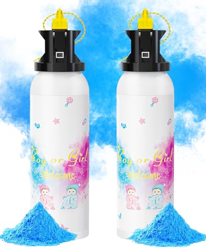 SRG Large Gender Reveal Fire Extinguisher Color Blaster | 2 Packs Baby Boy Blue Gender Reveal Extinguisher Smoke | Gender Reveal Decorations & Ideas | Long Lasting（Blue）