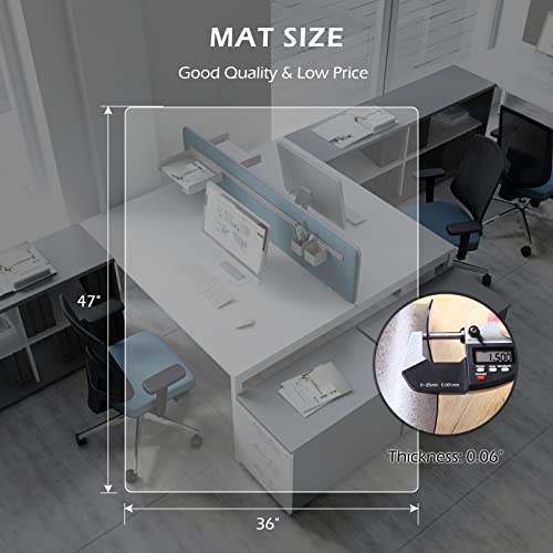 SALLOUS Chair Mat for Hard Floor, 71"x71" Vinyl Waterproof Area Mat for Dining Table, Non-Slip Floor Protector Desk Chair Mat for Home Office (Clear)