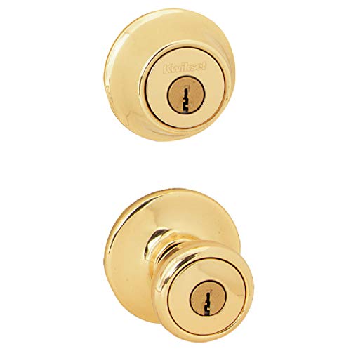 Kwikset 690 Tylo Entry Knob and Single Cylinder Deadbolt Combo 6-Pack, Polished Brass