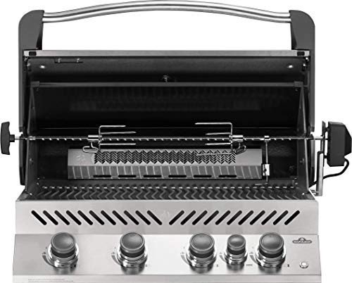 Napoleon Built-in Prestige 500 BBQ Grill, Stainless Steel, Propane Gas - BIP500RBPSS-3 With Infrared Rear Burner, Premium Barbecue For Grilling Masters