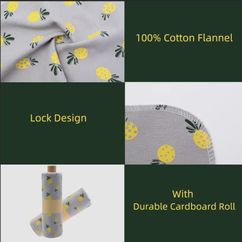 Paperless Towels Roll Washable Cotton Cloth, Reusable Paper Towels - 25 Pack with Durable Cardboard Roll - 10" X 10" Zero Waste Reusable Napkins Eco Friendly