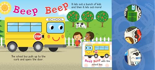 Little Hippo Books In the Neighborhood | Interactive Toddler Books with Wooden Toys for Kids | Vehicle Board Books & Kids Books | Vehicle Baby Book and Baby Toy