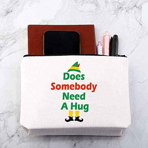 MNIGIU Elf Movie Quotes Cosmetic Bag Does Somebody Need A Hug Makeup Zipper Bag Elf Fan Gift