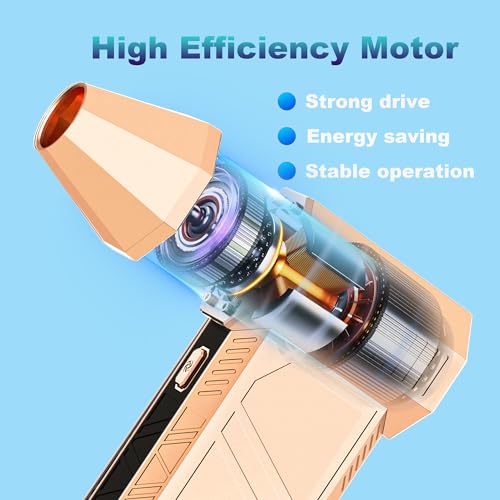 CCV Compressed Air Duster - 150000RPM Electric Air Duster for Cleaning Keyboard&PC 3 Gears Adjustable Rechargeable Cordless Jet Dry Blower Air Blower for Car and Home (F33-GOLD)