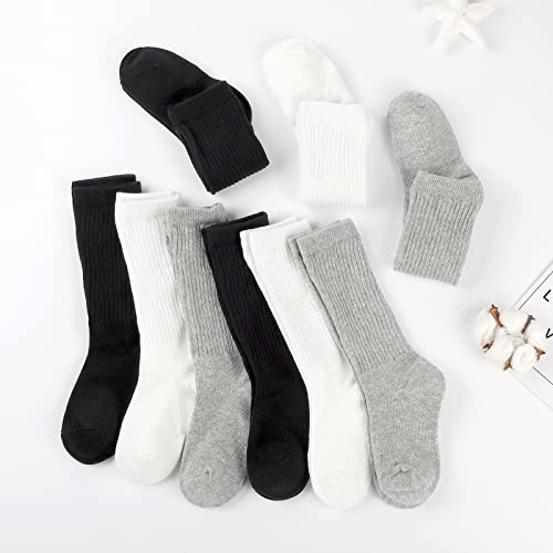 BOOPH 9 Pairs Girls Slouch Socks Knee High Baby Girls Crew SocksI 1-3 Years
