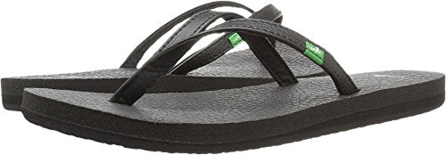 Sanuk Women's Yoga Spree 4 Flip Flop, Black, 5 M US