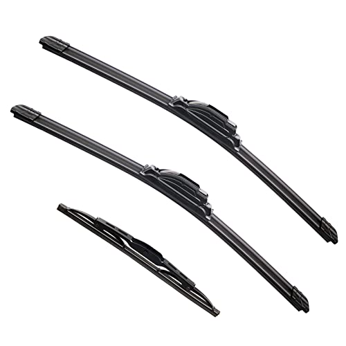 ANIKLUIM® 26"+15" Wiper Blades with 12" Rear Wiper Blade Set Replacement for 2009-2017 Fiesta Windshield Wipers Original Factory Quality (Pack of 3)