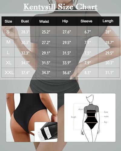 Kentysill Sexy Mesh Bodysuits for Women: Mock TurtleNeck Short Sleeve Ruched Body suit Summer Trendy Going Out Tops White S