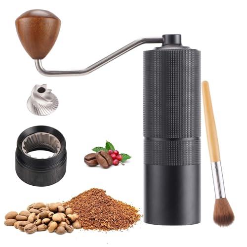 Manual Coffee Bean Grinder,Popsweeter C38 hand coffee grinder with Stainless Steel Conical Grinding Burr for Espresso,Pour Over,FrenchPress,Moka,Americano, for Office Home Traveling Camping